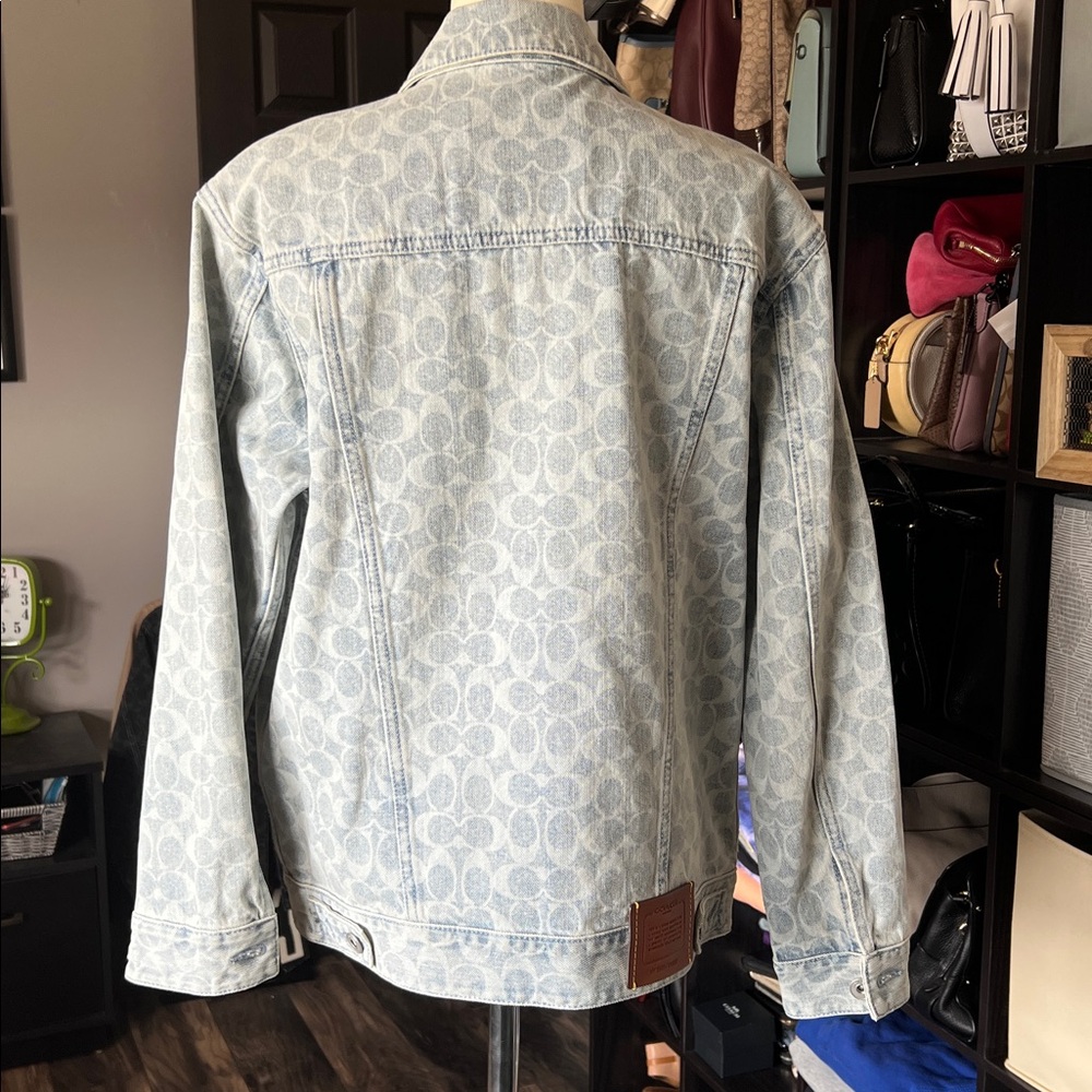 Coach Mens Light Blue signature Denim Jacket - Picture 2 of 5